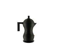 Alessi Pulcina MDL02 / 3 BB - Design Espresso Coffee Maker, in Cast Aluminum with Handle and Knob in PA, 3 Cups, Black