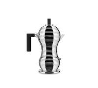 Alessi Pulcina MDL02/6BFM, Designer Espresso Coffee Maker, Handle and Knob in PA, in Cast Aluminum for Induction Hobs, 6 Cups, Black