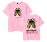 Alessi Rose The Voyeur Tour 2025 T-Shirt Unisex Casual Crewneck Short Sleeve Fashion Tee (L,Pink)