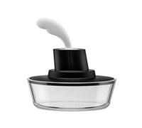 Alessi Ship Shape Container with Small Spatula in 18/10 Stainless Steel and Thermoplastic Resin, Black, 15,5cm