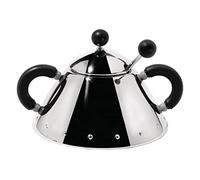 Alessi 9097 B Sugar Bowl with Spoon Stainless Steel Handles and Knobs Polyamide Black