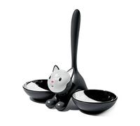 Alessi | Tigrito AMMI09 B - Design Cat Bowl, 18/10 Stainless Steel and Thermoplastic Resin, Black