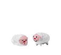 Alessi Tiny Little Sheep Hand-Decorated Porcelain Figurines,White, Set of 2