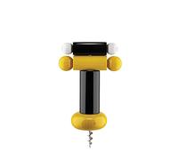 Alessi un Brindisi Disegnato ad Arte ES17 1 - Design Corkscrew in Beech Wood, Black, Yellow and White