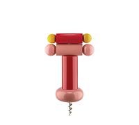 Alessi un Brindisi Disegnato ad Arte ES17 2 - Design Corkscrew in Beech, Red, Yellow and Pink Wood