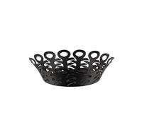 Alessi Vimini BM21/21 B, Perforated Design Basket, in Steel Colored with Epoxy Resin, Diameter 22 cm, Black