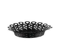 Alessi Vimini BM21/25 B, Perforated Design Basket, in Colored Steel with Epoxy Resin, Diameter 27cm, Black