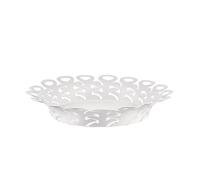 Alessi Vimini BM21/25 W, Perforated Design Centerpiece, in Colored Steel with Epoxy Resin, Diameter 27cm, White