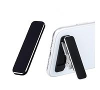 Alessia Cara Ultra-Thin Aluminum Alloy Mobile Phone Holder, Foldable & Adjustable Mini Cell Phone Holder, Multi-Angle Cell Phone Metal Kickstand Desk Stand Holder Stick on Back(Black)