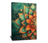 Alessio Cacciatore Mandala Wall Picture - Zen Canvas Print - Yoga Wall Decoration - Zen Picture with Frame - Mandala Art - Spiritual Canvas - Zen Meditation Gift Idea (60 x 40 cm)