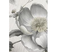 Alethia Floral Grey Wallpaper Roll Muriva Grey One Size