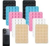 Alethron Pack of 10 Mobile Phone Suction Cups Pink White Black Blue Transparent Silicone Mobile Phone Case Adhesive Back Suction Cup Nubs Holder Back Suction Cups Adhesive Ding for Mobile Phone Case