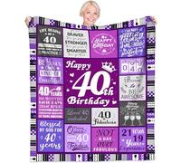 Aleture 40th Birthday Gifts for Women, 1985 Happy Birthday Decorations for Women, 40 Year Old Unique Best Birthday Gift Ideas for Her Friend Mom Sister Grandma Wife, 60"X50" Soft Throw Blanket Purple