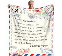 Aleture Grandad Gifts for Christmas, Best Grandad Birthday Gifts from Grandchildren, Cute Soft Blanket for Grandfather Birthday/Father’s Day/Christmas/Xmas/Thanksgiving 50"x60"
