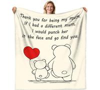 Aleture Mum Birthday Gifts, Mum Gifts from Daughter Son, Unique Present for Mummy Soft Cute Blanket, Gifts For Mum Mummy on Mother Day Birthday Christmas Anniversary 60"x50" Bear