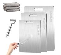 Alevae Cutting Board, Taima Titanium Cutting Board, Stainless Steel Cutting Board, Alevae My Steel Cutting Board, Double Sided Cutting Boards (L-18 x 12 in)