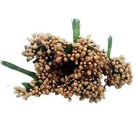 Aleval Art Artificial Pollen Flower for Decoration Pack of 144pc (Golden Silver) Standard