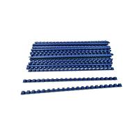 Alevar Plastic Spiral Binding Spines 21 Rings 8mm Diameter A4 Size Capacity 21 to 40 Sheets Blue Pack of 100