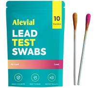 Alevial Lead Test Kit 10 Instant Testing Swabs for Home Dip Swab in Water (No Vinegar Required) Lead Detector Dishes Paint Metal Surface Detection