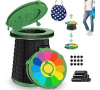 ALEVMOOM Foldable Camping Toilet, Mobile Toilet with Carrying Bag and 7 Garbage Bags, Portable Camping Toilets for Outdoor Camping, Boat, Car Trips, Beach