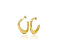 ALEX 14K Gold Chunky Hoop Earrings for Women, Twisted Knot Lightweight Hypoallergenic Statement Earring Everyday Vintage Jewellery Gifts (HXW-13-2)
