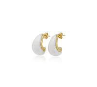 ALEX 14K Gold Chunky Hoop Earrings, Vintage Amber Tortoise Shell Pattern Resin Teardrop Studs, Hypoallergenic Lightweight Statement Jewellery Gifts (DY-9-2)