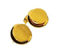 ALEX 14K Gold Stud Earrings for Women, Minimalist Geometric Disc Flat Circle Earrings, Hypoallergenic Double Layer Matte Finish Jewellery Gift for Her (Jh-6-1)