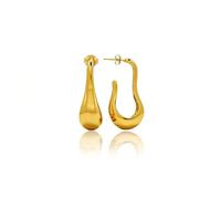 ALEX 14K Solid Gold Teardrop Hoop Earrings, Minimalist Chunky U-Shape Hoops, Premium Fine Jewellery Gifts for Sensitive Ears (BES-11-1)