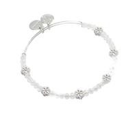 Alex and Ani AA769823SS,Floral Crystal Beaded Expandable Bangle Bracelet,Shiny Silver,Silver, Bracelets, One Size, Brass, No Gemstone, One Size, Brass, no gemstone