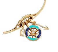 Alex and Ani New Beginnings Stainless Steel Interchangeable Bolo Bracelet Gold Blue