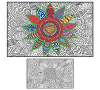 ALEX Art Mandala Coloring Poster - Large Wall Art for Adults & Kids - Giant Coloring Poster for Classroom, Office, Home & Kids Room