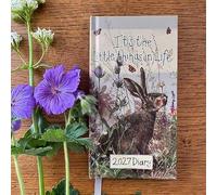 ALEX CLARK 2027 Little Things In Life Pocket Diary - w y week view planner, organiser, slim hardback cover with ribbon, notes, January 2027 to December 2027 - countryside and Farm animals