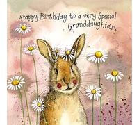 Alex Clark Art Happy Birthday to a special Granddaughter Rabbit Foil Card