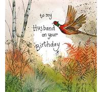 Alex Clark Art Ltd To my Husband on your Birthday Pheasant Foil Card