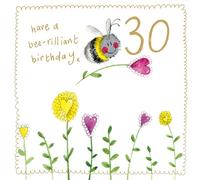 Alex Clark Bee Birthday Card - 30th Birthday, 30 year old - Bees - Floral - Nature - Plants - Greeting Card - Cards To Celebrate - Designed and Printed in the UK…