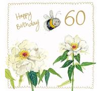 Alex Clark Bee Birthday Card - 60th birthday, 60 year old - Bees - Floral - Nature - Plants - Greeting Card - Cards To Celebrate - Designed and Printed in the UK…