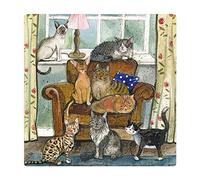 ALEX CLARK Cat House Fridge Magnet - Funny Felines - Original Artwork - Fridge Magnet for Animal Lovers - Magnetic Art Tile - Gift Ideas - Designed in The UK...