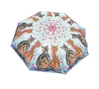 Alex Clark Cats and Blossom Umbrella - Compact Foldable Travel Umbrella - cat lover gifts - Animal and floral design