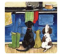 Alex Clark Coaster - Hotdogs (Single) - Labardor - Border Terrier - Spaniel - Kitchen - Watercolour Design - Cork Back