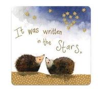 Alex Clark Coaster - It was written in the stars (Single) - Watercolour Design - Cork Back - Hedgehog