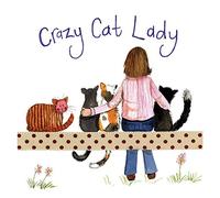ALEX CLARK Crazy Cat Lady Coaster (single) - Cat Lover - Makes A Great Gift - Watercolour Design - Cork Back