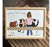 ALEX CLARK Crazy Cat Lady Lap Tray With Cushion - Perfect for dinner on the sofa/TV Tray/bean bag base/cat lovers/gifts