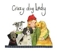 ALEX CLARK Crazy Dog Lady Coaster (single) - Dog Lover - Makes A Great Gift - Watercolour Design - Cork Back