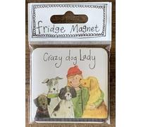 ALEX CLARK Crazy Dog Lady Fridge Magnet