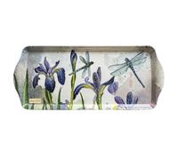 ALEX CLARK Dragonflies and Iris Medium Tray - floral pattern gift - indoor and oudoor garden use - kitchen serveware food, snacks, tea drinks, tray