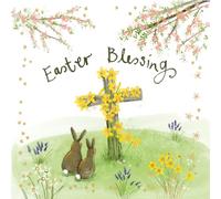 Alex Clark Easter Blessings Foil Card - Flowers and Cross