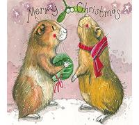 ALEX CLARK Festive Guinea Christmas Card (Pack of 5)