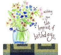 ALEX CLARK Happy Birthday Jug of Flowers Card