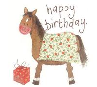 Alex Clark Happy Birthday Pony Card - Horse - Pony - Present - Animal - Wildlife - Greetings Cards - Cards for Birthday - Designed and Printed in the UK