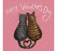 Alex Clark Happy Valentine's Day Cat Heart Tail Foil Card